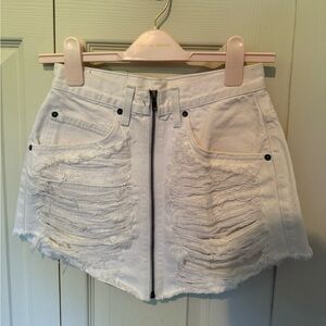 White ripped Carmar skirt size 26